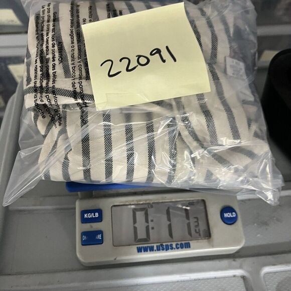 Chicos Button Down Shirt Striped Contrast Trim Long Sleeve Work Top 1 MEDIUM - Picture 10 of 10